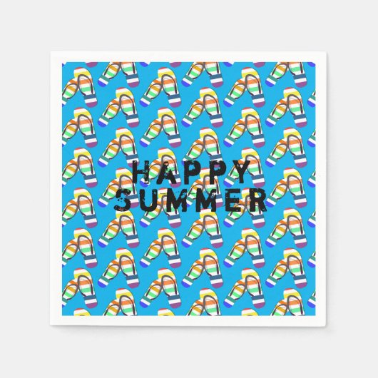 gelukkige zomerregenboog teenslippers servet (Voorkant)