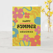 Gelukkige zomerverhalen helder en kleurrijk kaart (Gele Bloem)