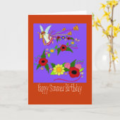 Gelukkige zomerverjaardag Oekraïense volkskunst Kaart (Gele Bloem)