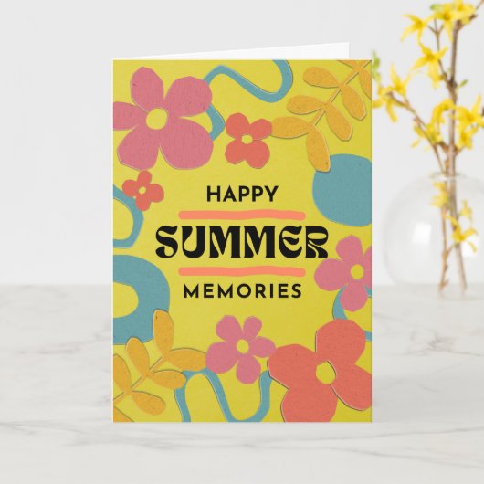 Gelukkige zomervoorjaarsherinneringen helder en kl kaart (Gele Bloem)