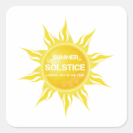 Gelukkige zomerzonnewende de langste dag van het j vierkante sticker