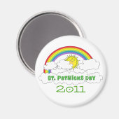 Gelukkige Zon en Regenboog Saint Patricks Dag Magneet (Voorkant / Achterkant)