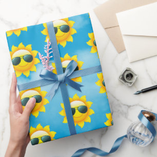 Gelukkige Zon Met Zonnebril Cadeaupapier