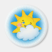 Gelukkige zon & wolk - Magneet (Voorkant)