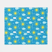 Gelukkige zon, wolken en sterren fleece deken (Voorkant (Horizontaal))