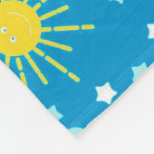 Gelukkige zon, wolken en sterren fleece deken (Hoek)