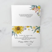 Gelukkige Zonnebloem en Lente Bloemen Kaart (Binnen)