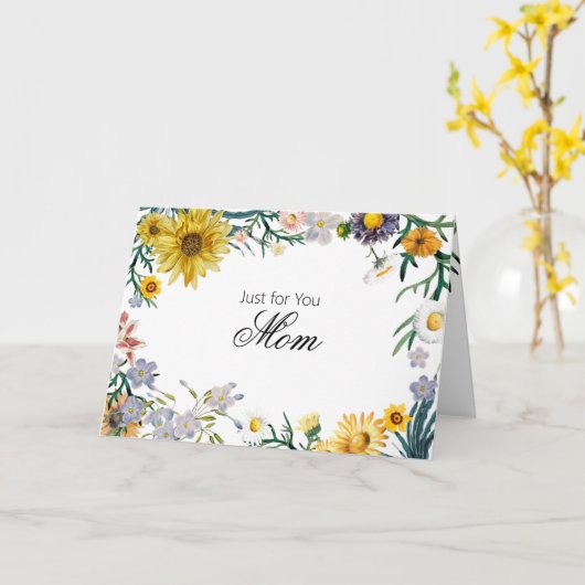 Gelukkige Zonnebloem en Lente Bloemen Kaart (Gele Bloem)