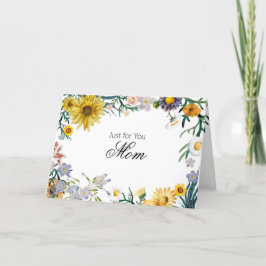 Gelukkige Zonnebloem en Lente Bloemen Kaart