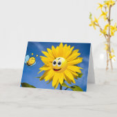 Gelukkige zonnebloem. kaart (Gele Bloem)