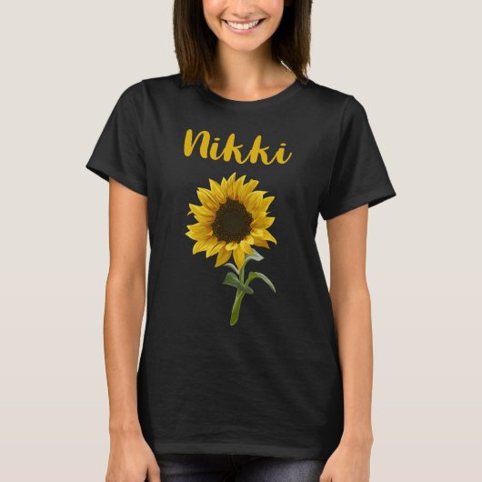 Gelukkige Zonnebloem - Nikki Naam T-shirt (Voorkant)