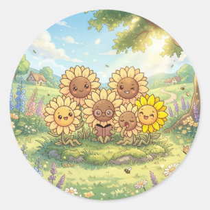 Gelukkige Zonnebloem Tuinvrienden Sticker