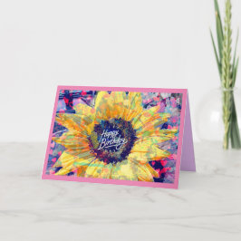 Gelukkige Zonnebloem Verjaardag Kaart