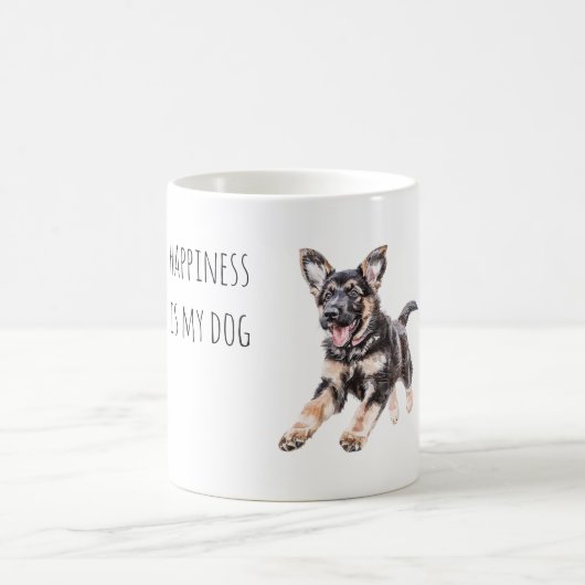 Gelukkige Zwarte Crème Hond Koffiemok (Center)