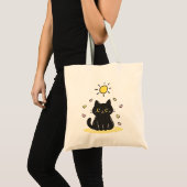 Gelukkige Zwarte Kat Zonneschijn Tote Bag (Voorkant (product))