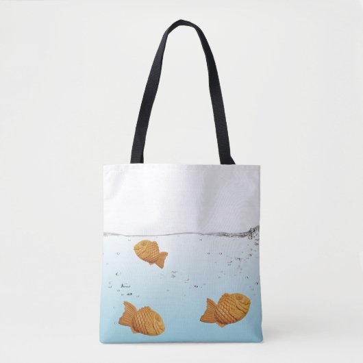 Gelukkige Zwemmen Taiyaki vis Tote Bag (Voorkant)