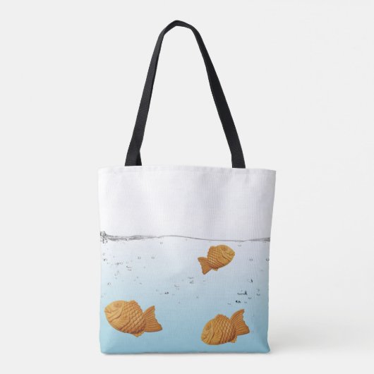 Gelukkige Zwemmen Taiyaki vis Tote Bag (Achterkant)