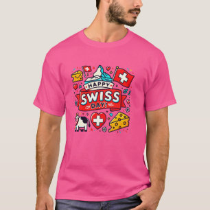 Gelukkige Zwitserse Dag Zwitserse Nationale Dag Zw T-shirt