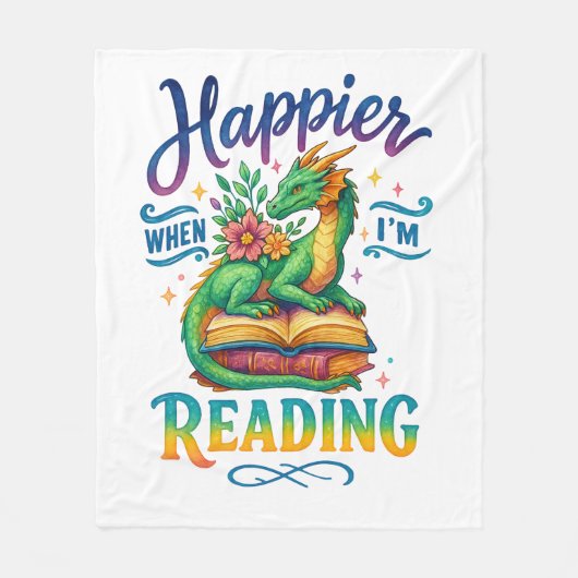 Gelukkiger Als Ik Aan Het Lezen Ben Fleece Deken (Voorkant)
