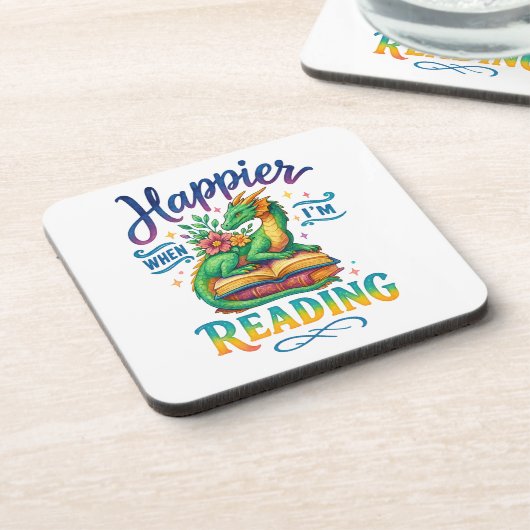 Gelukkiger als ik lees bier onderzetter (Linkerzijde)