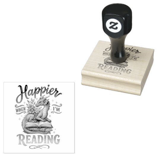Gelukkiger als ik lees rubberstempel (Gestempeld)