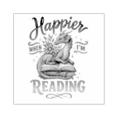 Gelukkiger als ik lees rubberstempel (Afrduk)