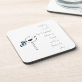 gelukkiger dan een vogel met een franse frj bier onderzetter (Linkerzijde)