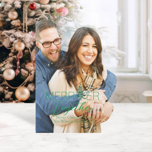 Gelukkiger Samen Script Pagode 1-Foto Kerstmis Feestdagenkaart