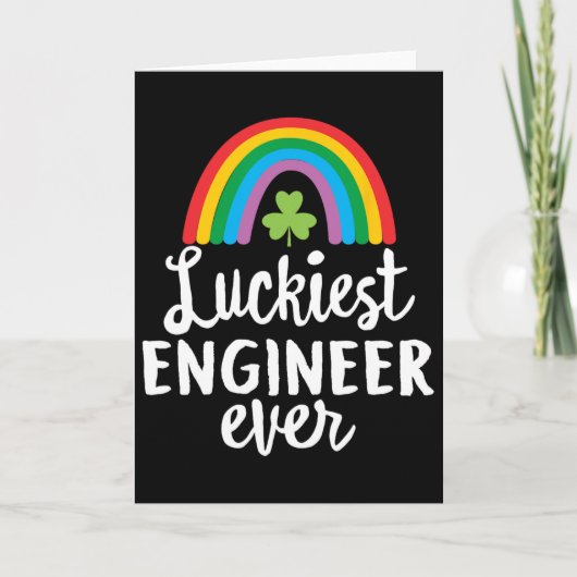 Gelukkigst Engineer Ooit St Patrick Dag Shamrocks Kaart (Voorkant)