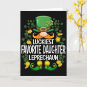 Gelukkigst Favoriete Dochter Leprechaun St Patrick Kaart (Gele Bloem)