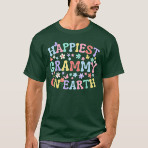 Gelukkigst Grammy Op Aarde Familie Vakantie Groovy T-shirt