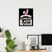 Gelukkigst Lunch Dame Ooit Pasen Poster (Thuiskantoor)