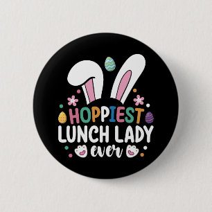 Gelukkigst Lunch Dames School Paashaas Eieren Ronde Button 5,7 Cm