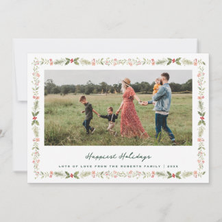 gelukkigst vakantie bloem kader foto kerst feestdagenkaart