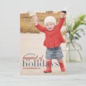 Gelukkigst van Vakantie | Groet van de Foto van de Feestdagenkaart (Staand voorkant)