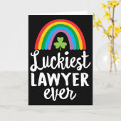 Gelukkigste advocaat ooit St. Patrick Dag Shamrock Kaart (Gele Bloem)
