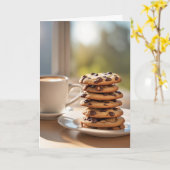 Gelukkigste Dag Chocolade Chip Koekjes Kaart (Gele Bloem)