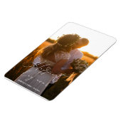 Gelukkigste dag ooit elegante kalligrafie bruiloft magneet (Linkerzijde)