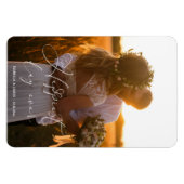 Gelukkigste dag ooit elegante kalligrafie bruiloft magneet (Horizontaal)