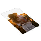 Gelukkigste dag ooit elegante kalligrafie bruiloft magneet (Rechterzijde)