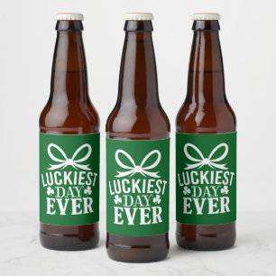 Gelukkigste Dag Ooit St. Patrick's Dag Iers Geluk  Bier Etiket