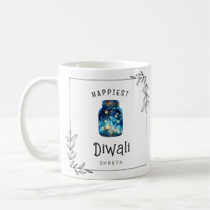 Gelukkigste Diwali aquarel sterren aanpasbaar Koffiemok