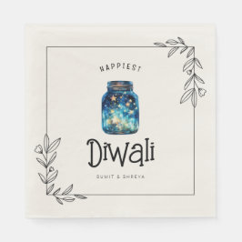 Gelukkigste Diwali aquarel sterren aanpasbaar Servet