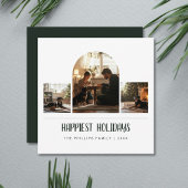 Gelukkigste Feestdagen Arch Green Dog Family Feestdagenkaart