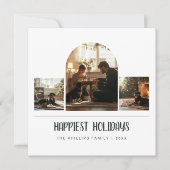 Gelukkigste Feestdagen Arch Green Dog Family Feestdagenkaart (Voorkant)