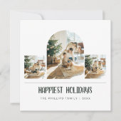Gelukkigste Feestdagen Arch Green Foto Kerst Feestdagenkaart (Voorkant)