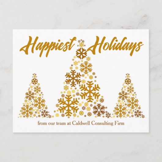 Gelukkigste Feestdagen Chic Gold Christmas Tree Co (Voorkant)