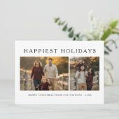 Gelukkigste Feestdagen Familie 2 Foto Kerst Kaart (Staand voorkant)