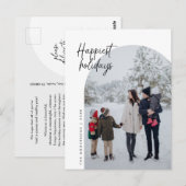 Gelukkigste Feestdagen, familiefoto, boog Lijst Briefkaart (Voorkant / Achterkant)