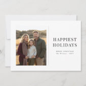 Gelukkigste Feestdagen Familiefoto Kerst Maroon Feestdagenkaart (Voorkant)